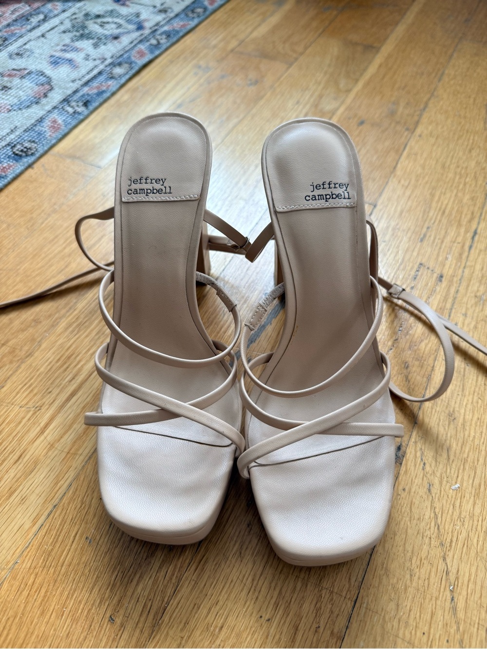 Jeffrey Campbell Nude/Beige Strappy Platform Sandals